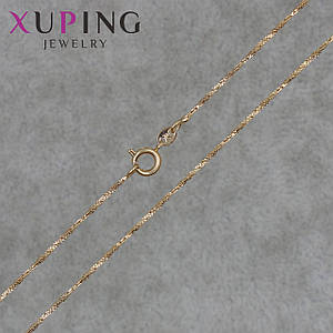 Цепочка Xuping Jewerly длина 45 см ширина 1 мм медицинское золото кручёный снейк плетение застёжка-шпрингель