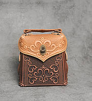 Городской женский кожаный рюкзак, маленький коричневый рюкзак, ручная работа