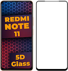 5D скло Xiaomi Redmi Note 11 (Захисне Full Glue) Black