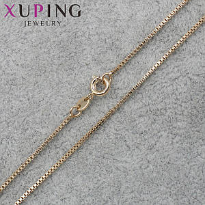 Цепочка Xuping Jewerly длина 60 см ширина 1 мм медицинское золото плетение квадратный снейк застёжка-шпрингель