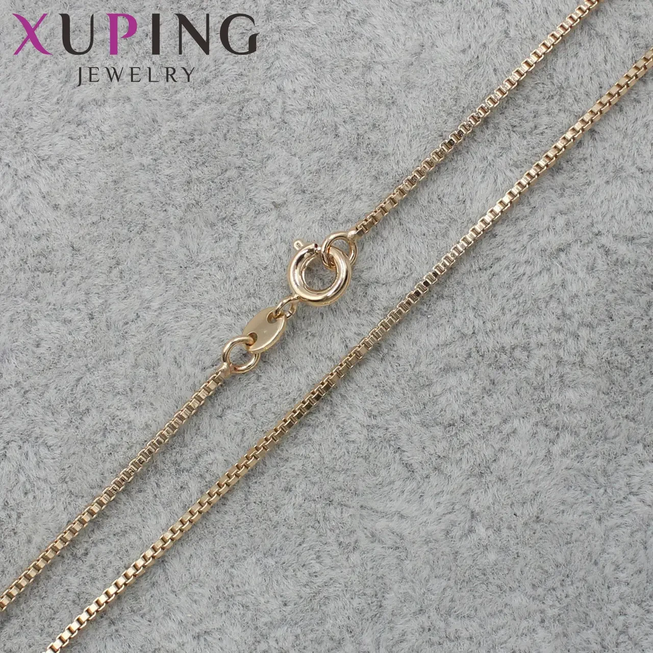 Цепочка Xuping Jewerly длина 45 см ширина 1 мм медицинское золото квадратный снейк застёжка-шпрингель