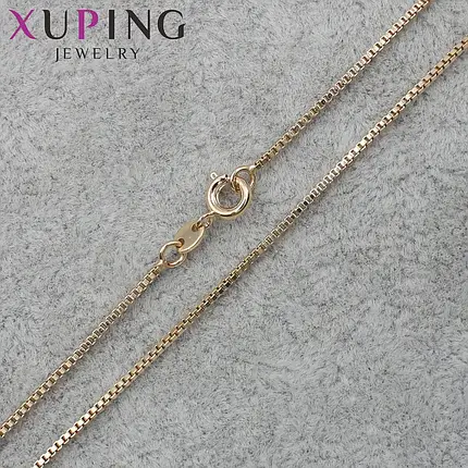 Цепочка Xuping Jewerly длина 45 см ширина 1 мм медицинское золото квадратный снейк застёжка-шпрингель, фото 1