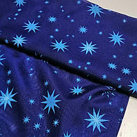 Ткань шторная звезды на синем лоскут