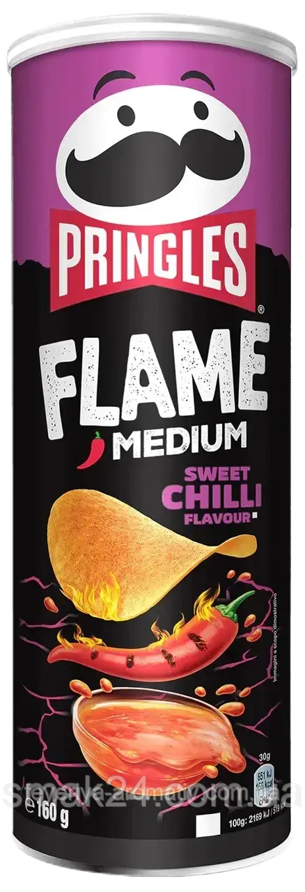 Чипси з чиллі соус Pringles Flame Medium Sweet Chilli Flavour 160 г