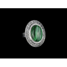 Овальний персень із каменем Малахіт, фото 1