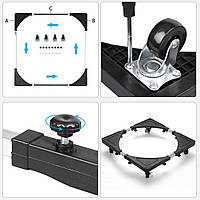 Универсальная подставка 54х54 см на колесиках для передвижения бытовой техники / Подставка для передвижения