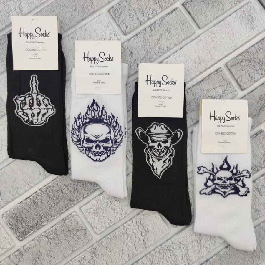 Шкарпетки чоловічі високі весна/осінь асорті з черепами р.41-45 HAPPY SOCKS 30034511, фото 1