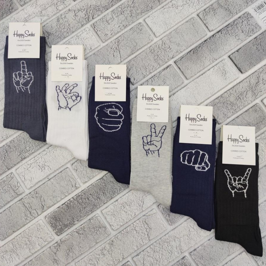 Шкарпетки чоловічі високі весна/осінь асорті з жестами р.41-45HAPPY SOCKS 30034512, фото 1
