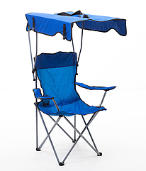 Складане туристичне крісло з навісом Stenson MH-3298LU / Розкладний стілець для риболовлі "Павук" Синій