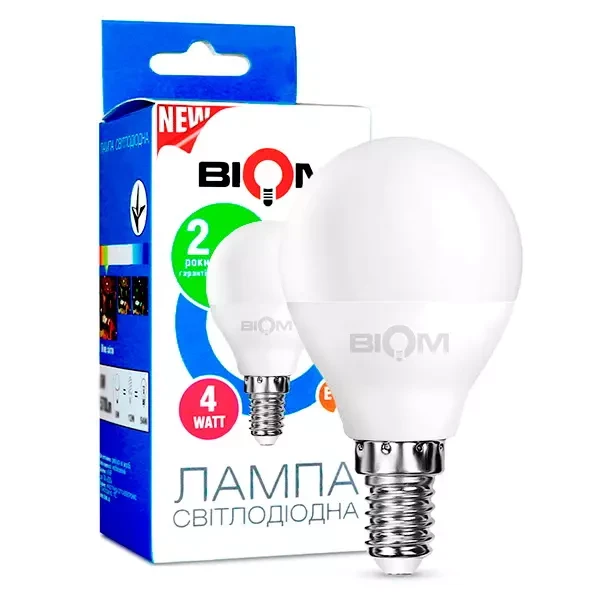 Світлодіодна лампа Biom BT-546 Е14 4W G45 4500K