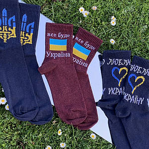 Шкарпетки чоловічі, жіночі, з прапором України серії TREN 23-25 р. (Демісезон/літні) Варос