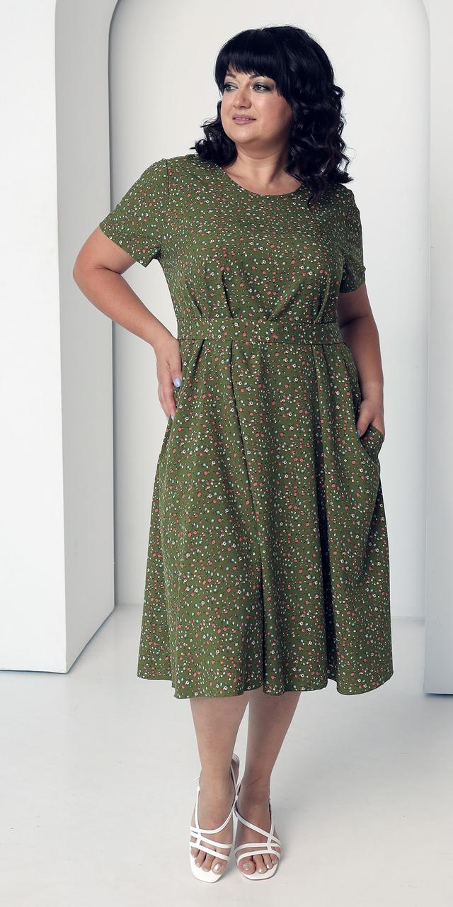 Удобное нежное женское платье из ткани софт, больших размеров - фото 2 - id-p1654312347