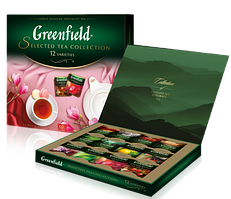 Набір чаю "Асорті" 60 пак (12 видів по 5 пак ) "Selected tea collection", GREENFIELD