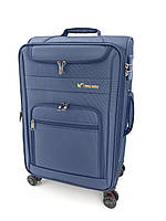 Дорожный большой чемодан Three Birds L на 4 колесах синий хамелеон