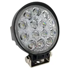 LED фара 42W (14 x 3W) spot 10-30V, 6000K кругла вузький промінь