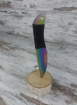 Професійний набір метальних ножів у кольорі градієнт 3 шт в комплекті з чохлом, GP2