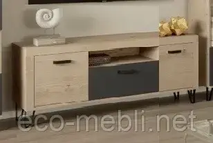 Тумба ТВ 1.4 модульної системи Ріо Світ Меблів аляска/антрацит,артезіан/антрацит Світ Меблів