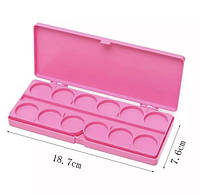 Пластиковая палитра для разведения гель-лаков, смешивания красок, 12 ячеек Розовый