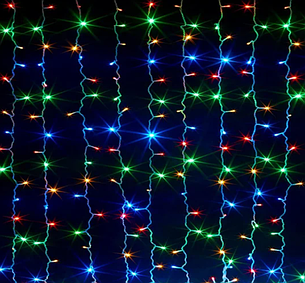 Гірлянда Водоспад 240 LED, розмір 2х2м Мультиколір RD-080, фото 1