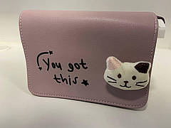 Стильна жіноча сумка з котиком D5051 Фіолетова