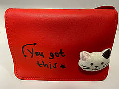 Стильна жіноча сумка з котиком D5055 Червона