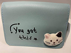 Стильна жіноча сумка з котиком D5056 Блакитна