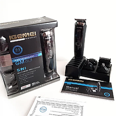 Набір для стриження волосся 5в1 мультитример Gemei GM-801, фото 4