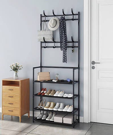 Універсальний вішак для одягу New simple floor clothes rack size 60X29.5X151 см, фото 1