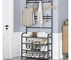 Універсальний вішак для одягу New simple floor clothes rack size 60X29.5X151 см, фото 3