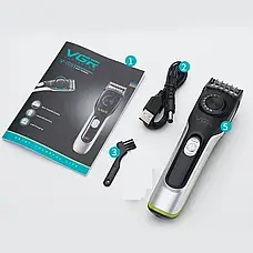 Акумуляторна машинка для стрижки волос VGR V028, фото 3