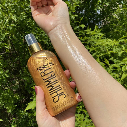 Кокосова олія для засмаги із шимером Top Beauty Coconut Oil Shimmer 200 мл, фото 3