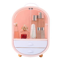 Органайзер для косметики/шафчик 3 секції Рожевий кейс для косметики органайзер бокс косметичний W-19, фото 3