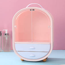 Органайзер для косметики/шафчик 3 секції Рожевий кейс для косметики органайзер бокс косметичний W-19, фото 5