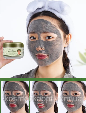 Киснева, бульбашкова маска Bioaqua Carbonated Bubble Clay Mask, пінна маска, фото 3