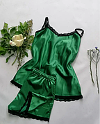 Атласна піжама шорти + майка, всі кольори