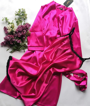 Атласний халат жіночий, всі кольори, фото 3