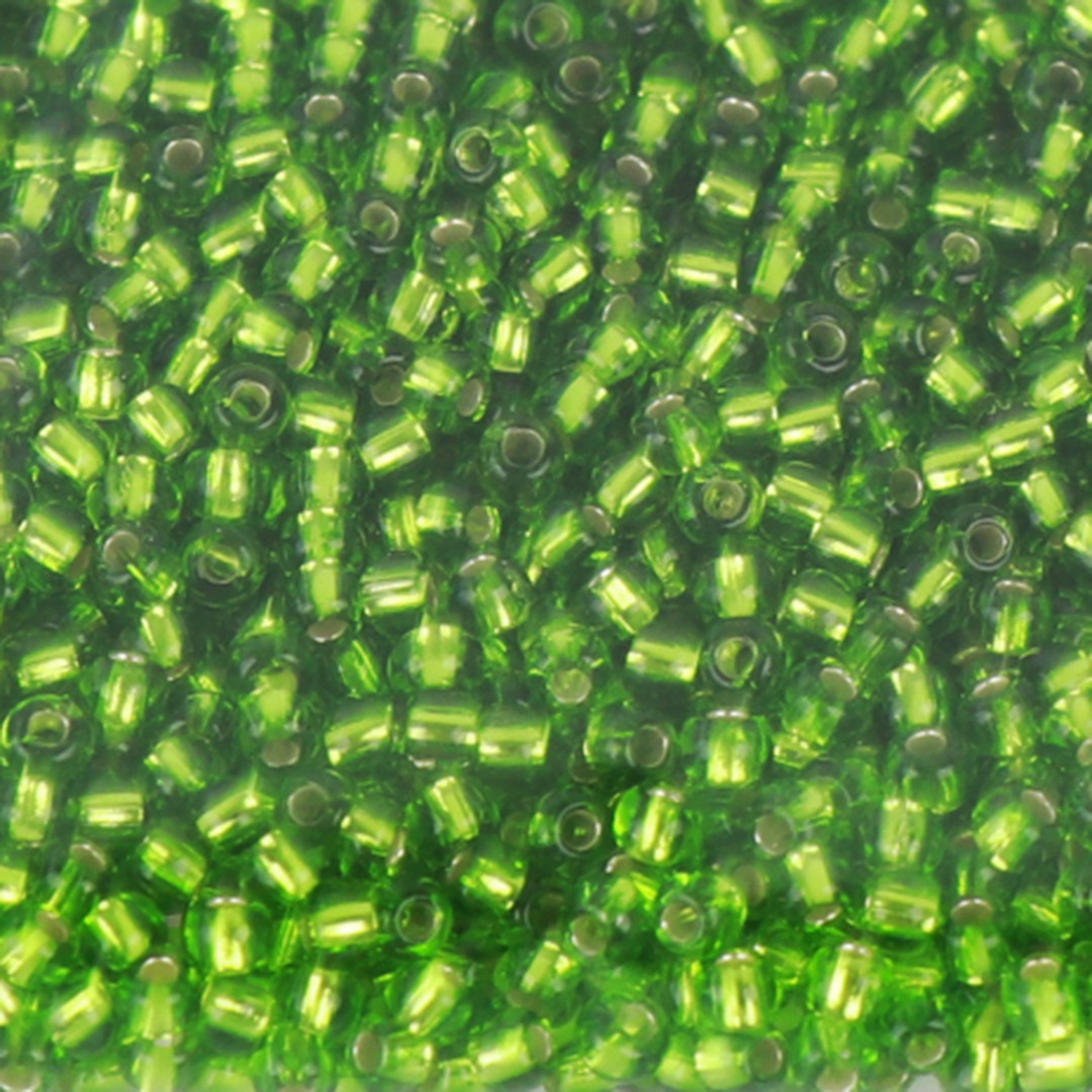 Бісер Preciosa10, 50г, №319-33119/57430, прозорий із срібною серединкою, зелений яблучний, фото 1