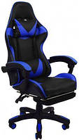 Кресло геймерское Bonro B-810 синий с подставкой для ног