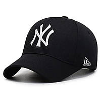 Кепка Бейсболка NY (New York, Yankees) с изогнутым козырьком Белый логотип, Унисекс New Era One size