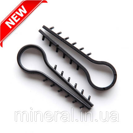 Дюбель-ялинка (затиск) 10 mm для кругл.каб чорна (100шт), Дюбель швидкого монтажу для кабелю, Універсальний, фото 2