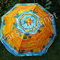 Пляжный садовый зонт оранжевый с пальмами 2,2 метра цвет 3a