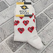 Шкарпетки високі весна/осінь Rock'n'socks 444-87 СЕРДЦЯ NO Україна one size (37-40р), фото 2
