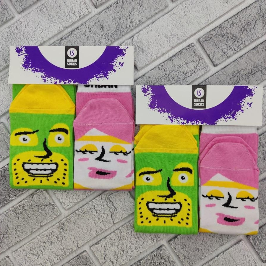 Парні шкарпетки для закоханих демісезонні URBAN SOCKS р.36-40,40-45 зелений та рожевий 30034190