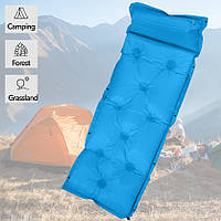 Надувной матрас в палатку Adventuridge 180х60см Сине-серый, каремат самонадувающийся туристический коврик (GK)