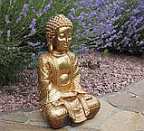 Декоративна статуетка Будда з полістоуну в золотому кольорі h39 см, фото 2