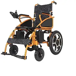 Складна електрична коляска для інвалідів MIRID D803. Литєва батарея.Рама оранжевого кольору