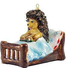 Скляна ялинкова іграшка Їжачок на ліжечку Komozja Family