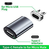 Адаптер для кабелю Type-C на micro USB магнітний конектор