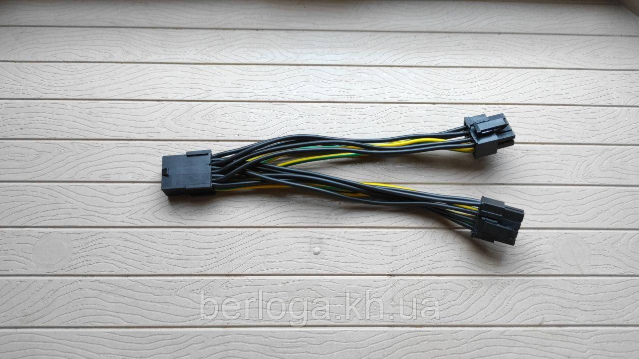 Кабель T-Cable Splitter 8 Pin to 2x8(6+2) pin 20 cm 18 awg Black, фото 1