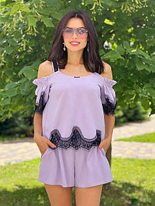 Жіночий костюм з трикотажа 36,38 розмір Poliit 7139 ліловий